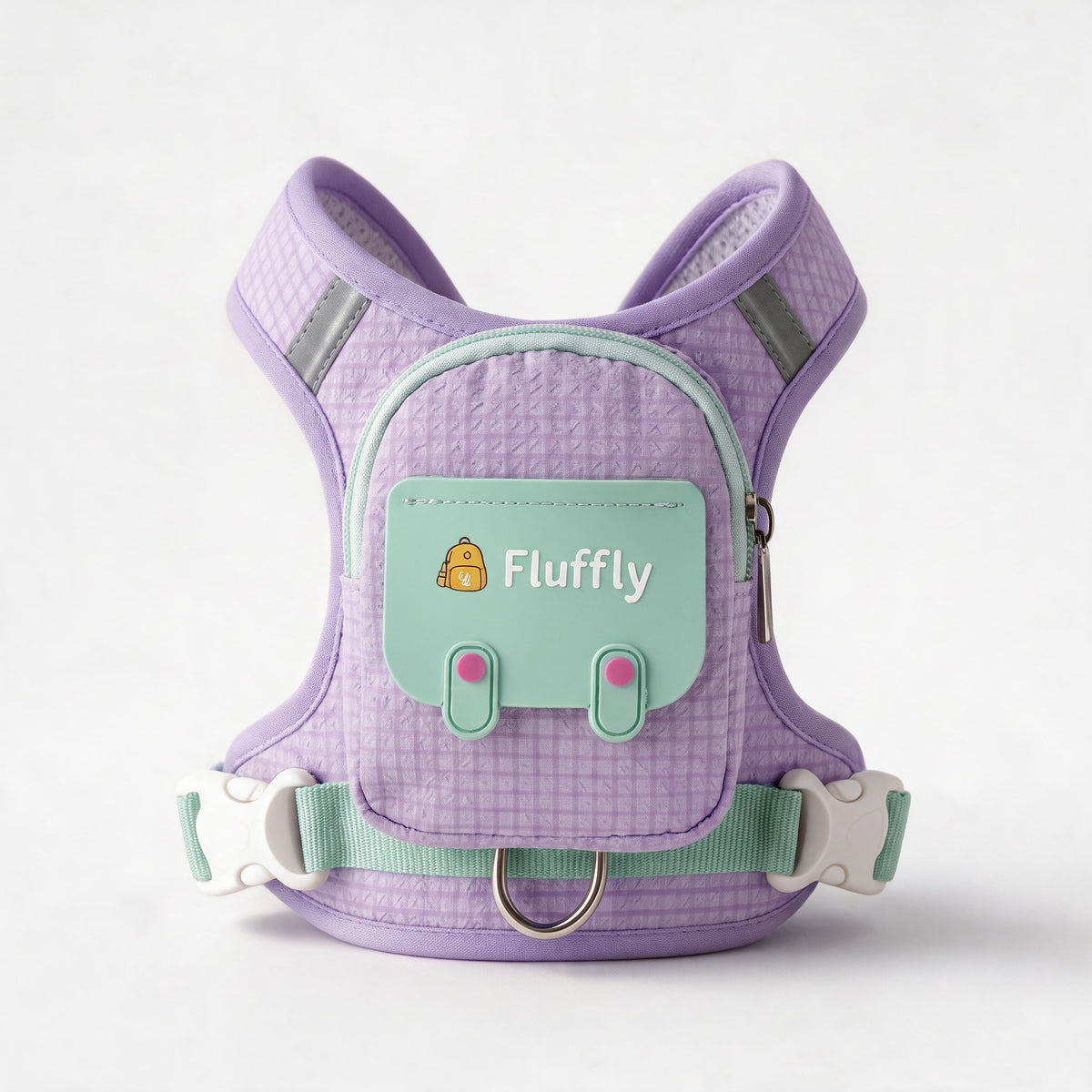 Fluffly harness backpack in Lilac